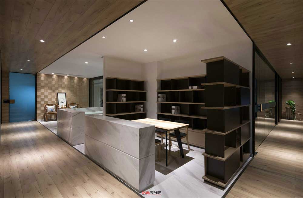 深圳南山智慧廣場(chǎng)新中式風(fēng)格辦公室裝修設(shè)計(jì)案例休閑區(qū)裝飾儲(chǔ)物柜