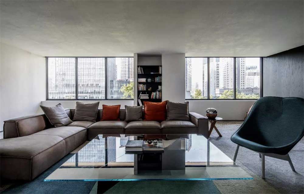 深圳市龍華1200平新中式風辦公室裝修接待區(qū)