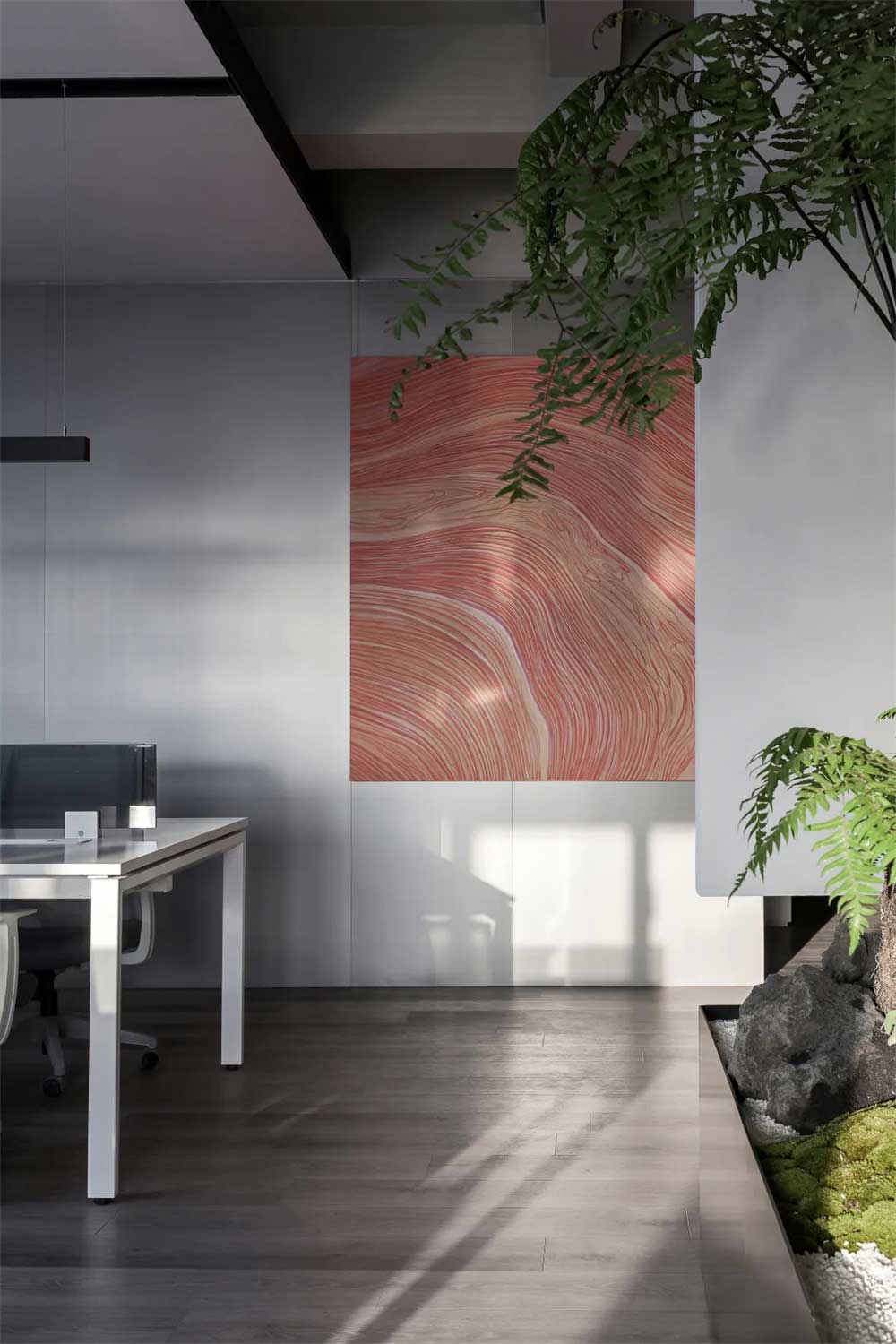 深圳寶安300平方極簡風(fēng)格辦公室裝修藝術(shù)裝飾畫