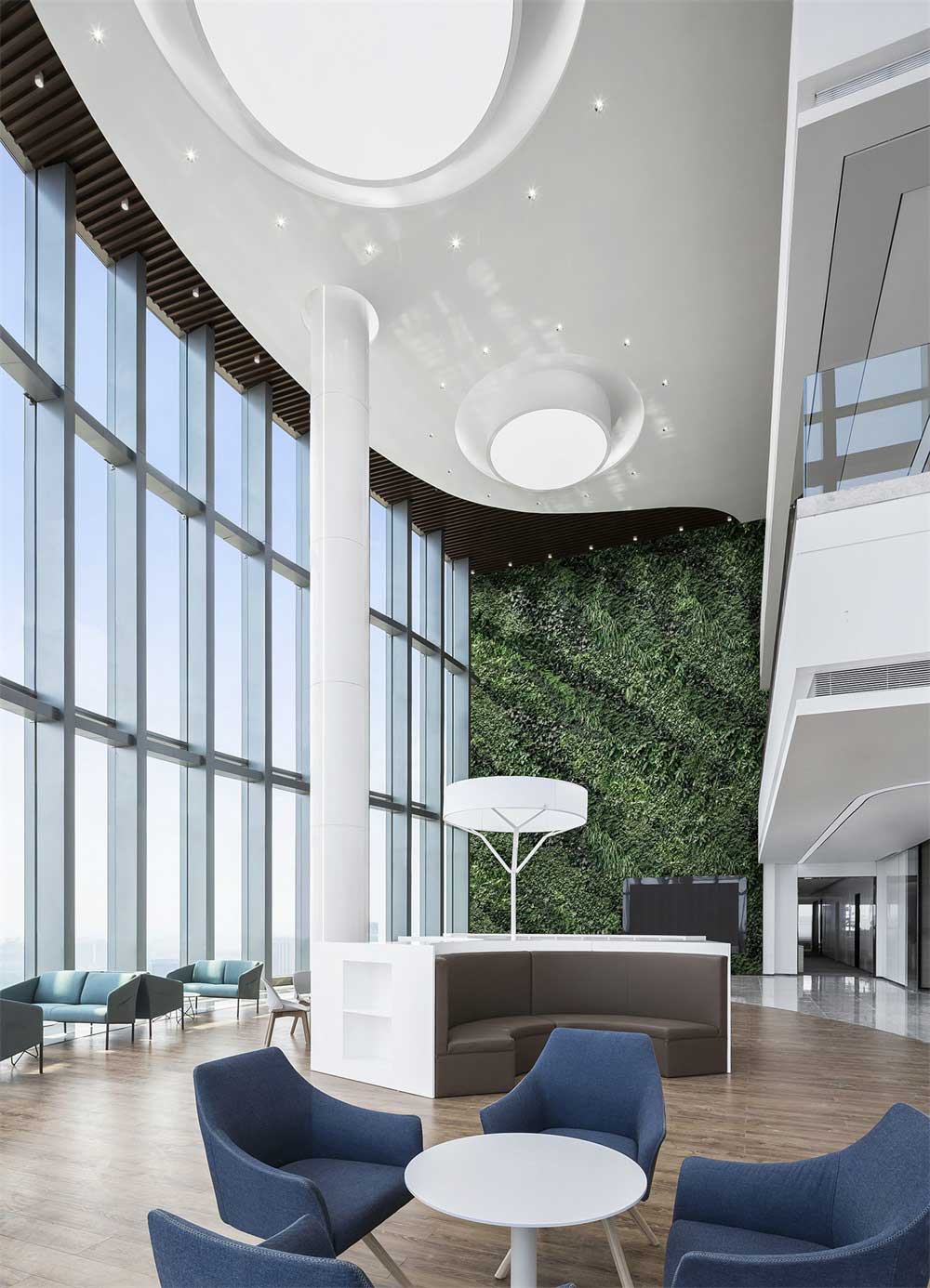 深圳市南山區科技園現代簡約辦公室大廳設計