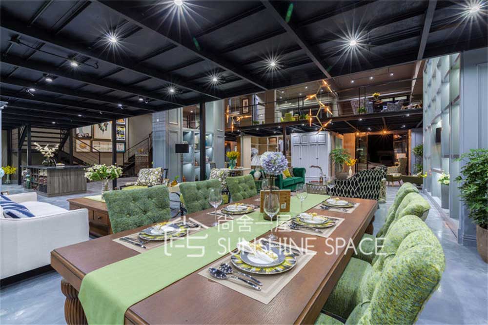 深圳南山簡(jiǎn)歐風(fēng)格家具展廳裝修設(shè)計(jì)案例客餐廳家具陳列區(qū) 深圳南山簡(jiǎn)歐風(fēng)格家具展廳裝修設(shè)計(jì)案例客餐廳家具陳列區(qū)