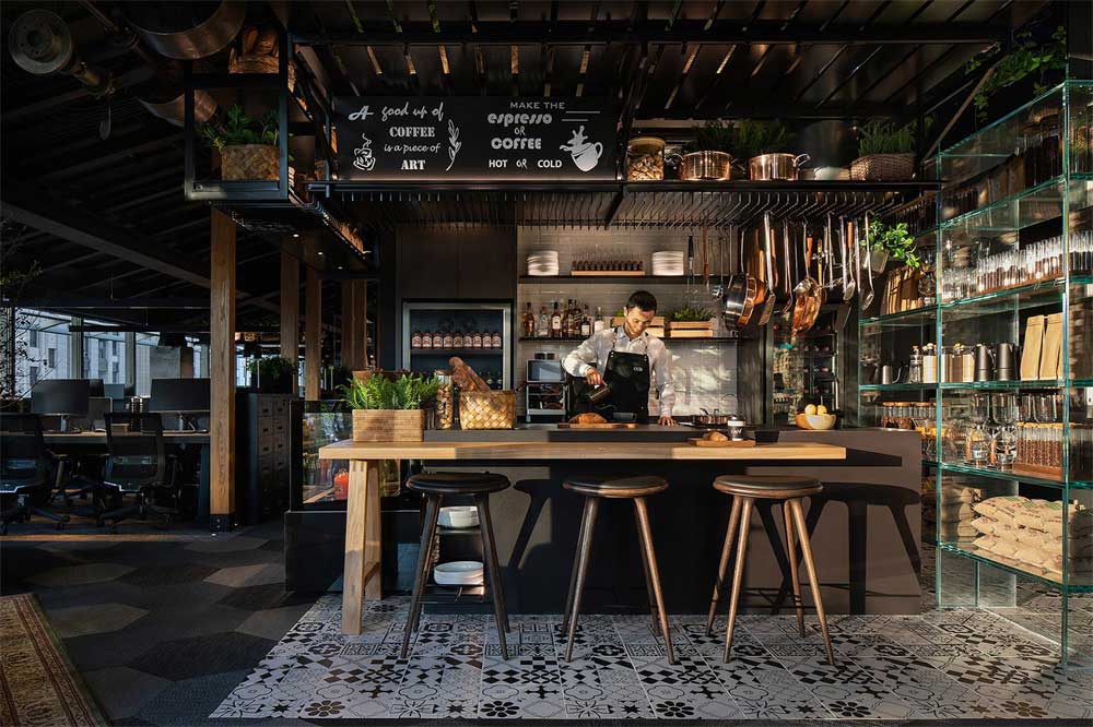 深圳龍崗500平方工業風辦公室裝修開放式茶水休閑區 深圳龍崗500平方工業風辦公室裝修開放式茶水休閑區