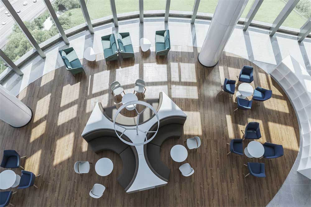 深圳市南山區科技園現代簡約辦公室大廳休息區