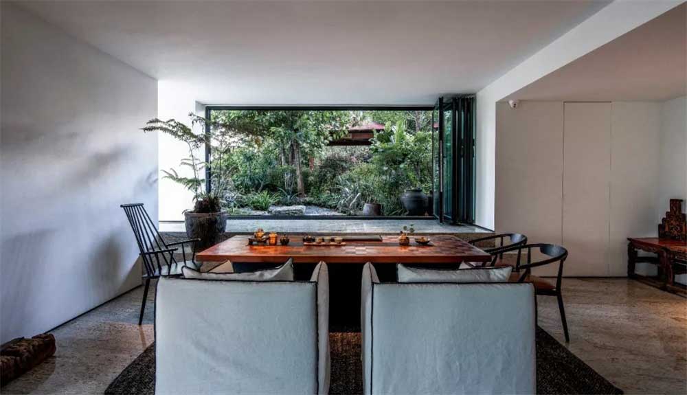 深圳市龍華1200平新中式風辦公室裝修接待區(qū)