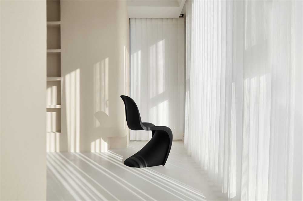 深圳南山500平方極簡風(fēng)格辦公室裝修樣品陳列區(qū)藝術(shù)休閑椅