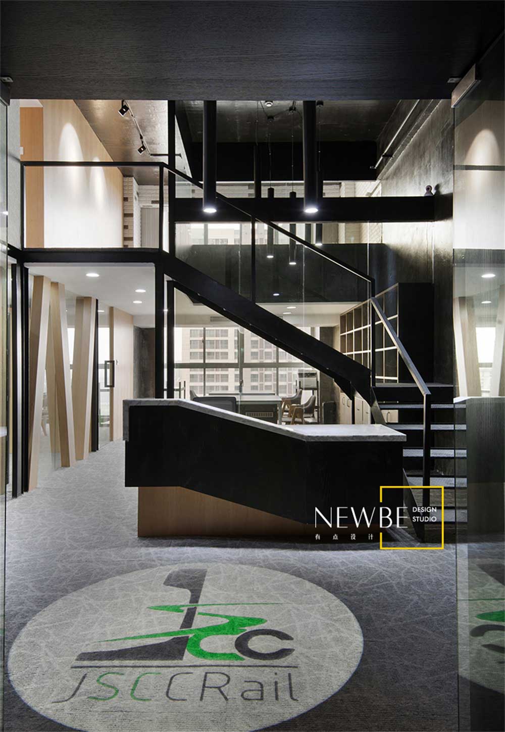 深圳羅湖200平方現代工業風復式辦公室裝修前臺接待區 深圳羅湖200平方現代工業風復式辦公室裝修前臺接待區