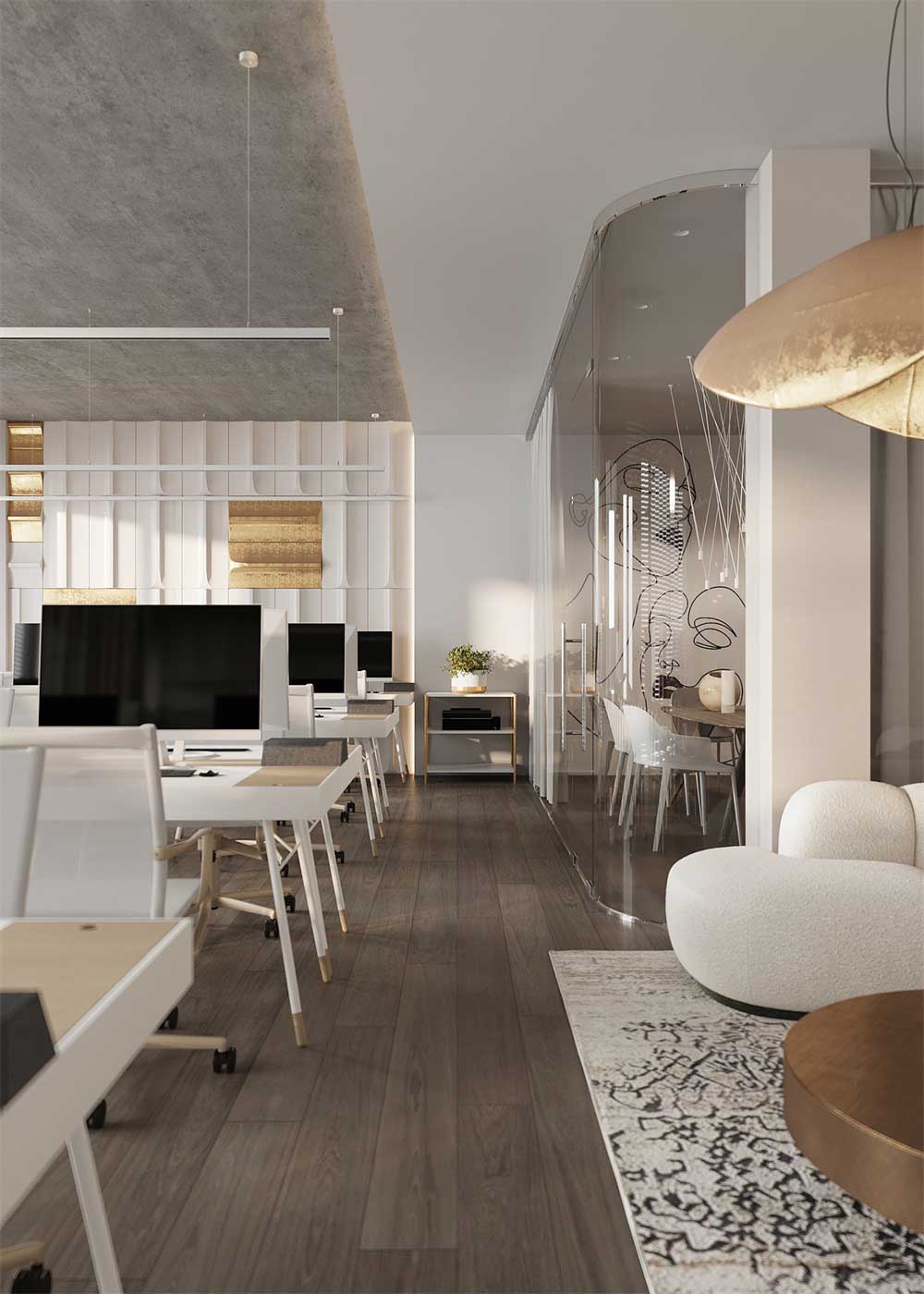 深圳羅湖500平方簡約風格辦公室裝修辦公區波紋板背景墻 深圳羅湖500平方簡約風格辦公室裝修辦公區波紋板背景墻