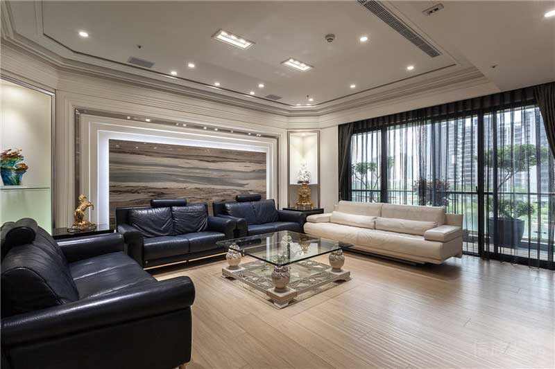 深圳龍華新區(qū)簡歐風(fēng)格家居裝修設(shè)計客廳效果圖