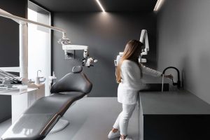 商務(wù)風(fēng)皮革黑色沙發(fā)躺椅治療診室牙科洗手池簡(jiǎn)約效果圖