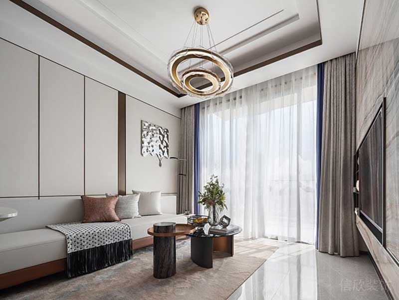 環(huán)形天花無線設(shè)計(jì)燈帶沙發(fā)休息輕奢風(fēng)客廳裝修