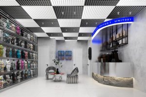 深圳市寶安區(qū)石巖300平現(xiàn)代風(fēng)服裝店裝修設(shè)計(jì)大廳