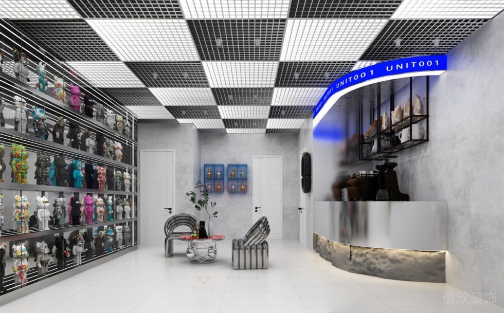 深圳市寶安區(qū)石巖300平現(xiàn)代風(fēng)服裝店裝修設(shè)計(jì)大廳