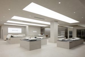 深圳市龍崗區(qū)中心城現(xiàn)代風(fēng)科技枕專賣店裝修大廳