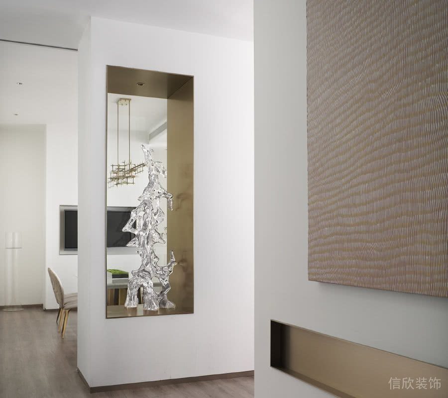 環形內嵌式輕奢風造型設計收納柜辦公室走廊設計