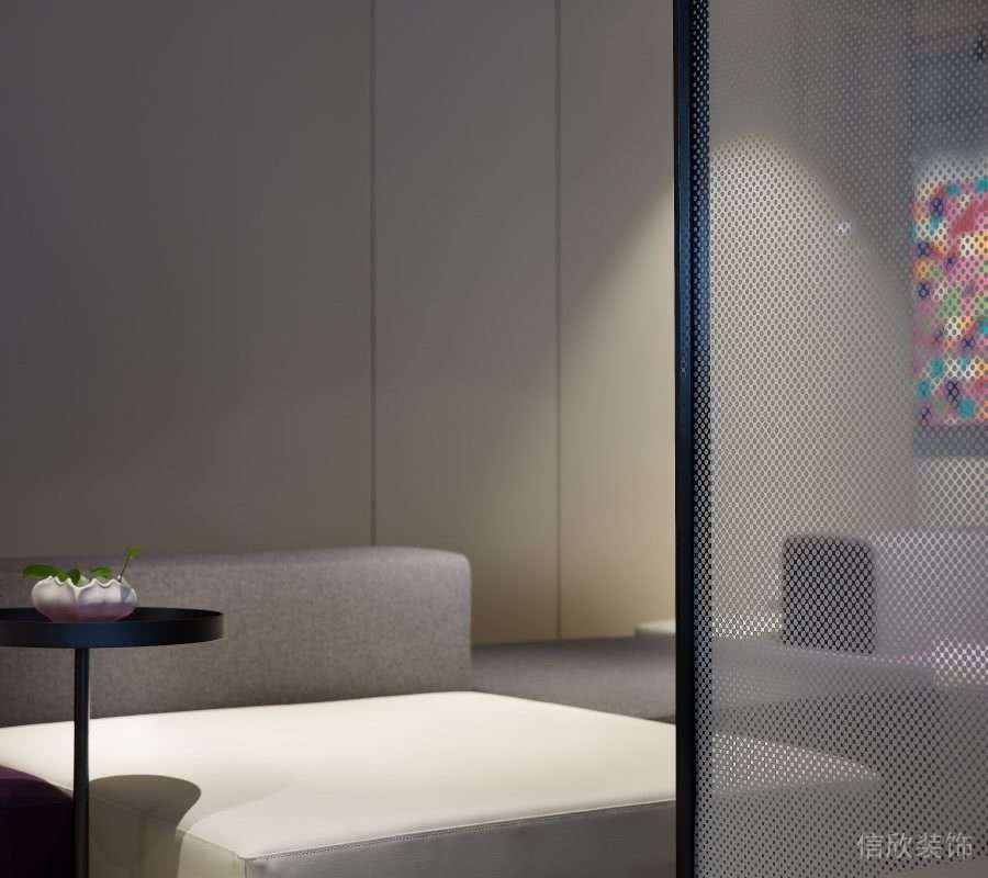 辦公室金屬邊框黑色效果裝修休息區(qū)午睡區(qū)域員工休息洽談室