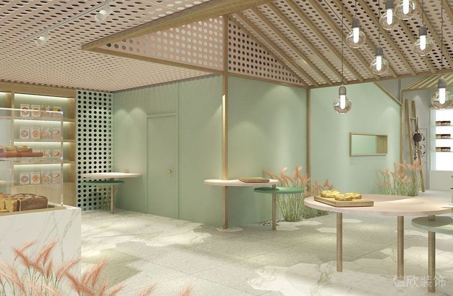 深圳福田水果店鋪裝修設計圓形展臺