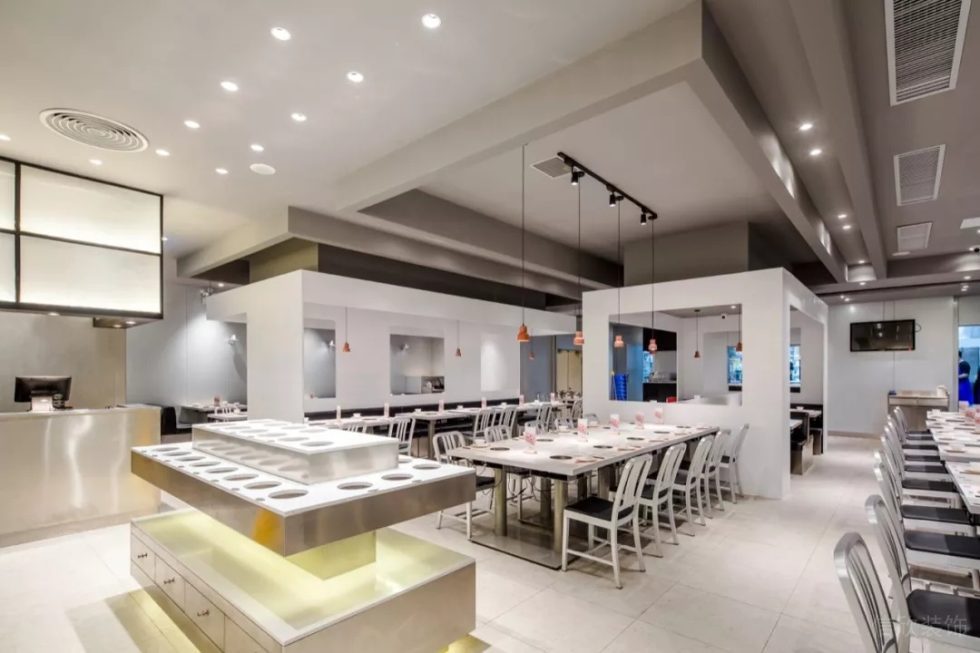 深圳龍崗金地龍城中央現代簡約風格火鍋店裝修案例蘸料中島臺 深圳龍崗金地龍城中央現代簡約風格火鍋店裝修案例蘸料中島臺