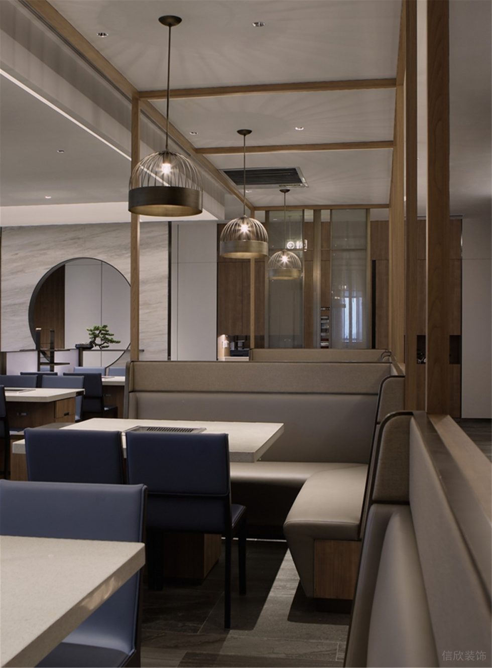 深圳羅湖東港中心現代中式火鍋餐廳裝修案例竹編藝術吊燈 深圳羅湖東港中心現代中式火鍋餐廳裝修案例竹編藝術吊燈