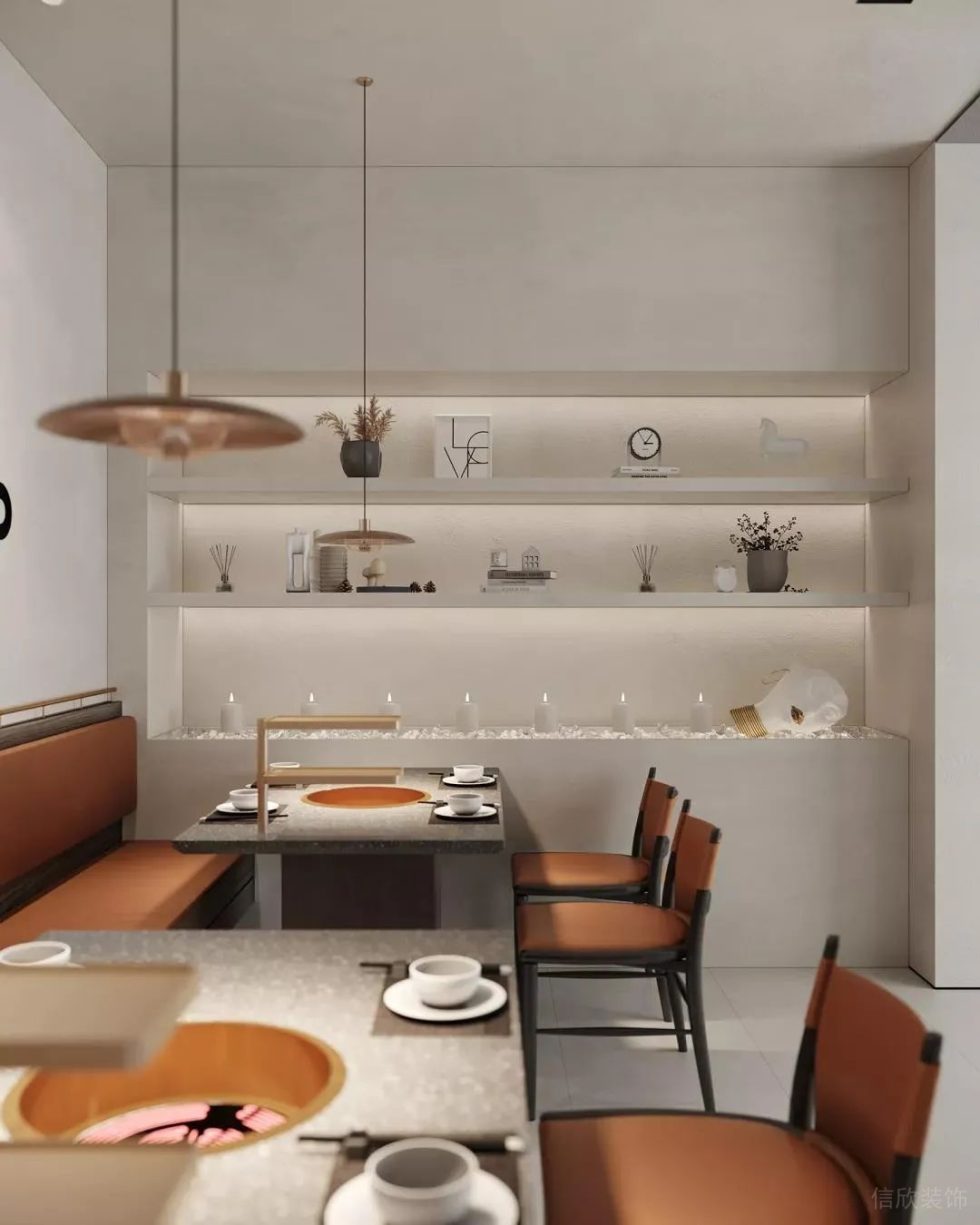 深圳鹽田合景同創廣場極簡風格火鍋店裝修案例內嵌式展示層架 深圳鹽田合景同創廣場極簡風格火鍋店裝修案例內嵌式展示層架