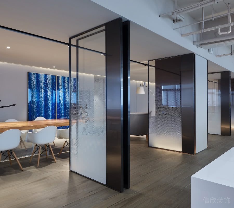 會(huì)議室黑色不銹鋼活動(dòng)門屏風(fēng)隔斷墻