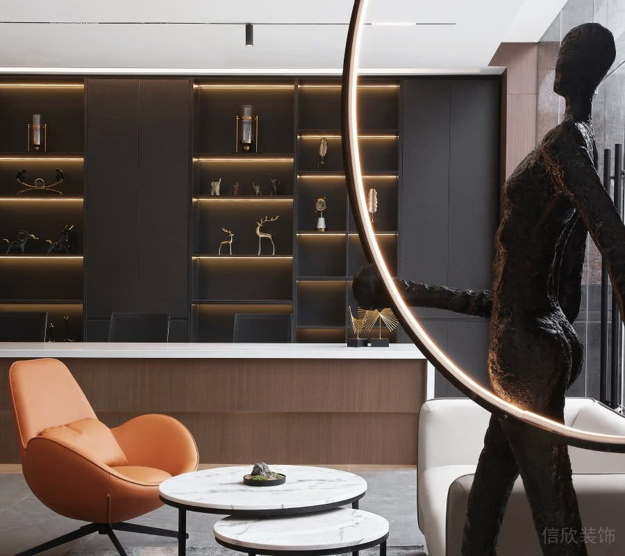 辦公室休息區(qū)酒吧柜臺裝修效果圖