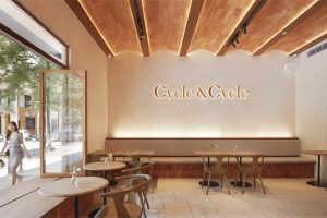 深圳寶安前海hop國際中心北歐風格面包店裝修案例卡座沙發(fā)效果圖