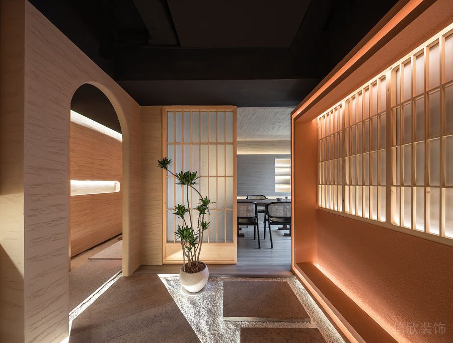 深圳寶安中洲華府暖色調極簡風格茶館裝修案例走廊空間燈光效果 深圳寶安中洲華府暖色調極簡風格茶館裝修案例走廊空間燈光效果