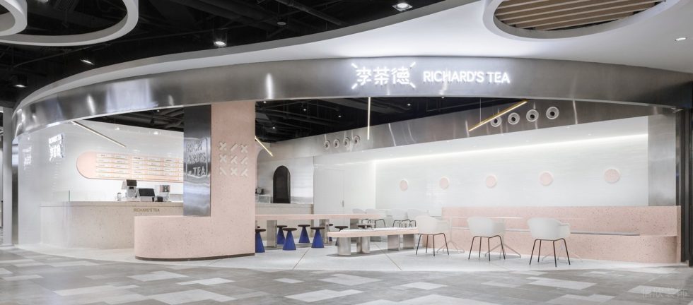 深圳龍崗城龍花園現(xiàn)代簡(jiǎn)約風(fēng)格奶茶店裝修案例門(mén)頭