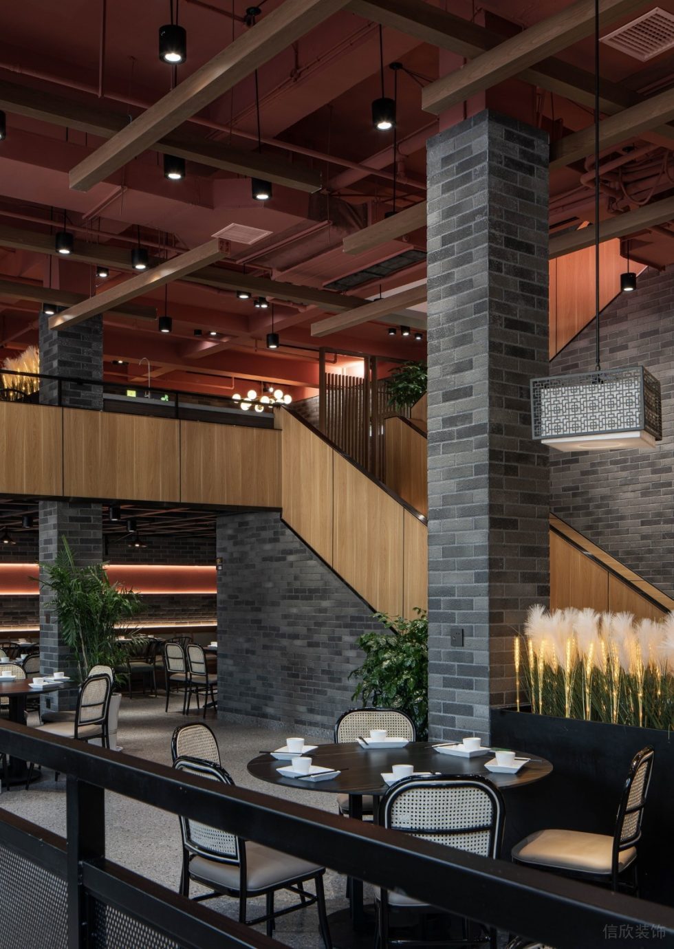 深圳龍崗中糧祥云新中式風格粉面店裝修案例樓梯 深圳龍崗中糧祥云新中式風格粉面店裝修案例樓梯