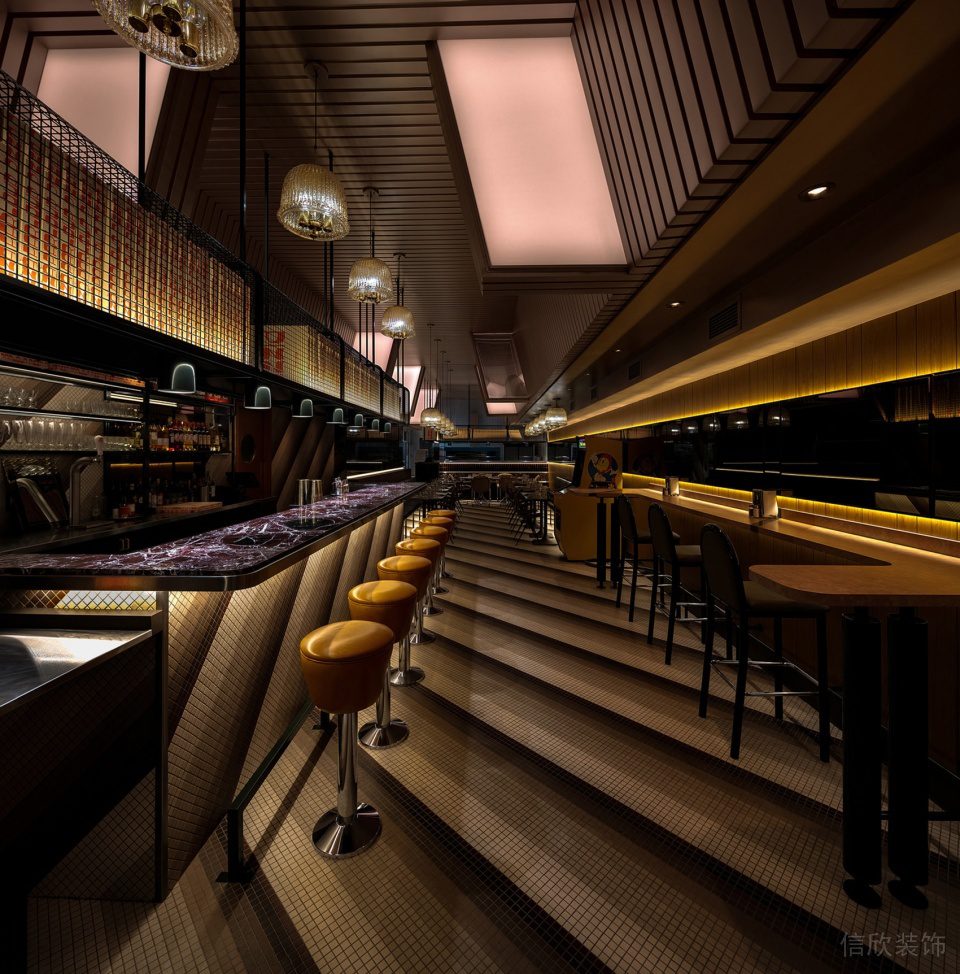 深圳龍華蘋果園美式工業風披薩店裝修案例黃棕色皮革吧椅 深圳龍華蘋果園美式工業風披薩店裝修案例黃棕色皮革吧椅