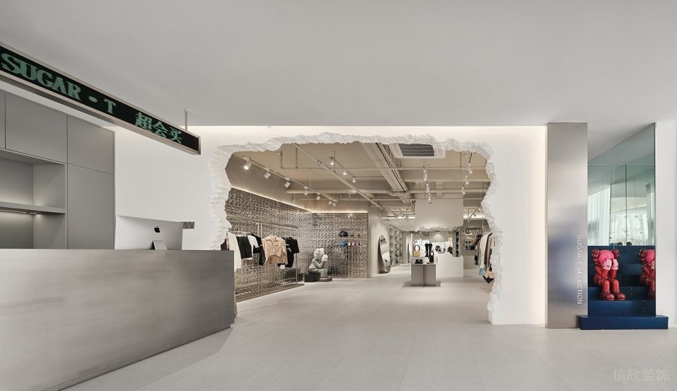 深圳市南山區后海現代風sugar.t 買手店裝修設計不銹鋼前臺 深圳市南山區后海現代風sugar.t 買手店裝修設計不銹鋼前臺