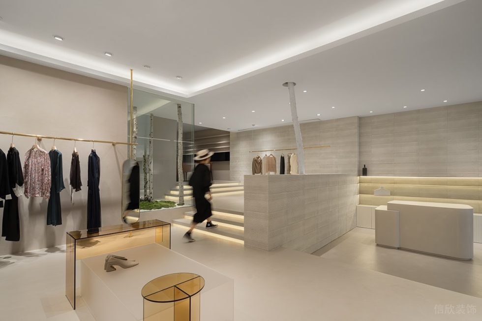 深圳市南山區華僑城現代風 Kerr 可兒家服裝店裝修設計白色石膏板周邊頂