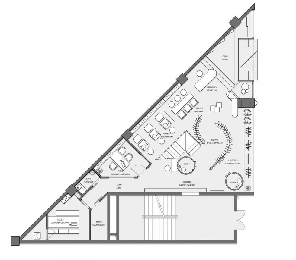 深圳市南山區南油現代風服裝店裝修設計平面圖 深圳市南山區南油現代風服裝店裝修設計平面圖