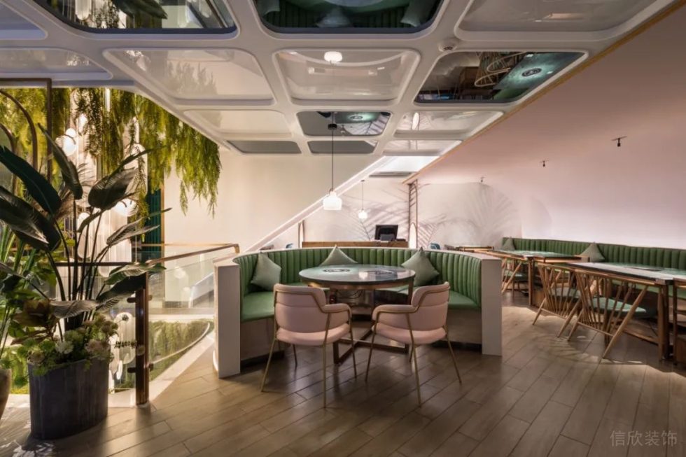 深圳南山方大城北歐輕奢風海鮮火鍋餐廳裝修案例弧形卡座 深圳南山方大城北歐輕奢風海鮮火鍋餐廳裝修案例弧形卡座