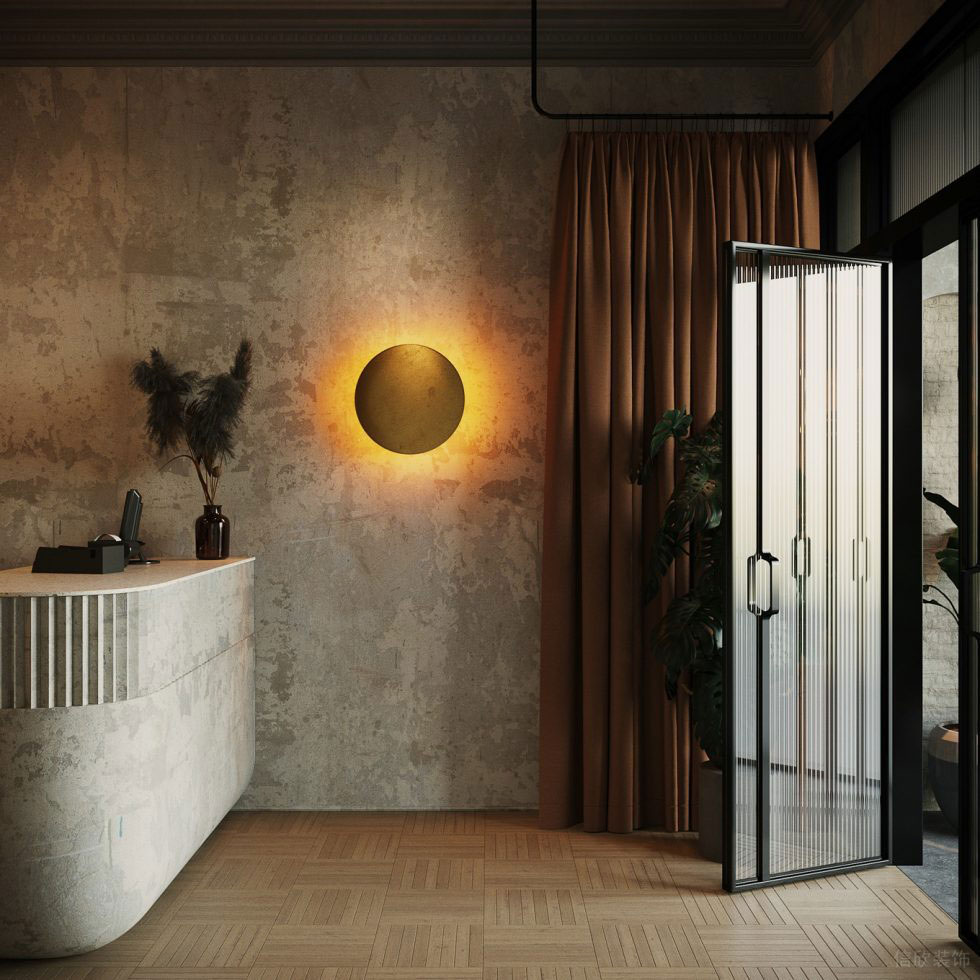 深圳市龍崗區平湖復古風定制服裝店墻面肌理漆效果