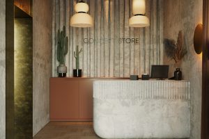 深圳市龍崗區(qū)平湖定制服裝店裝修設(shè)計前臺3