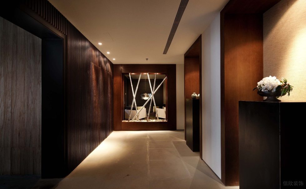 深圳羅湖百仕達大廈800平方米簡約新中式風格辦公室裝修案例過道