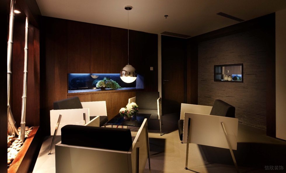 深圳羅湖百仕達大廈800平方米簡約新中式風格辦公室裝修案例會客室