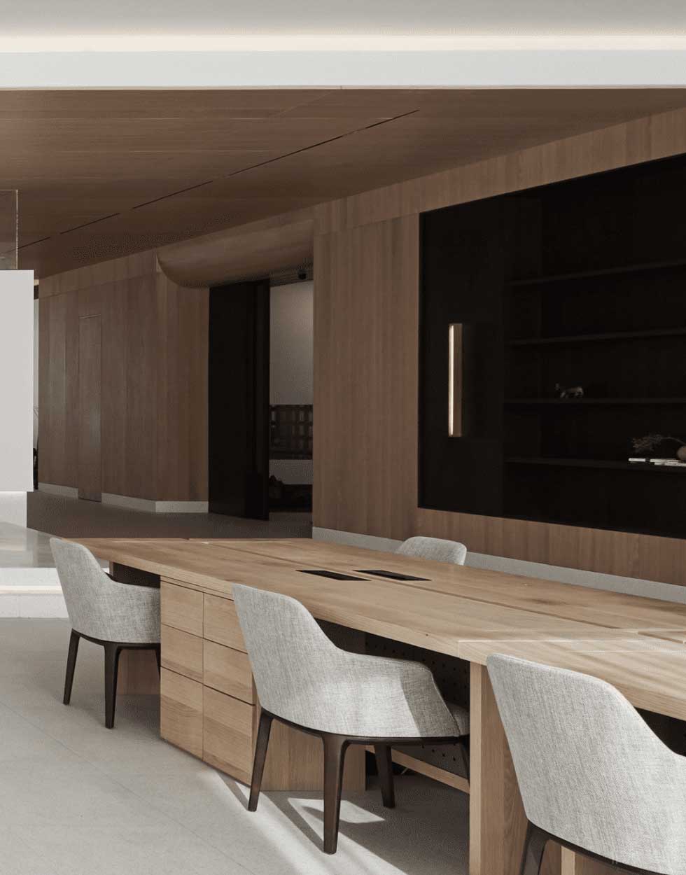 深圳羅湖百仕達大廈800平方米簡約新中式風格辦公室裝修案例茶室