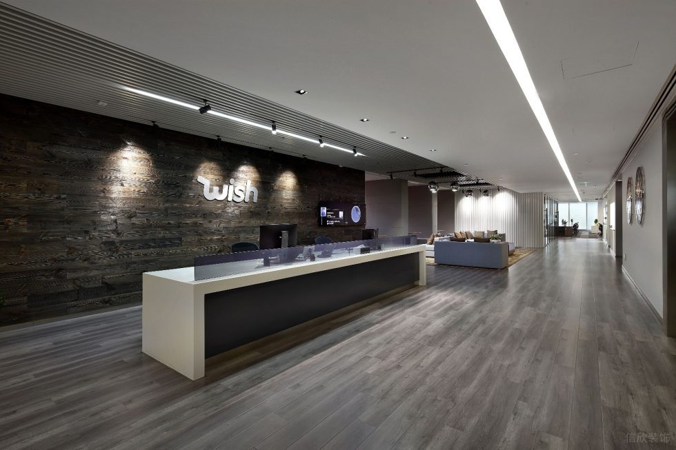 深圳龍華融創(chuàng)智匯大廈2600平方米簡約主義時尚風(fēng)辦公室裝修案例前廳效果圖