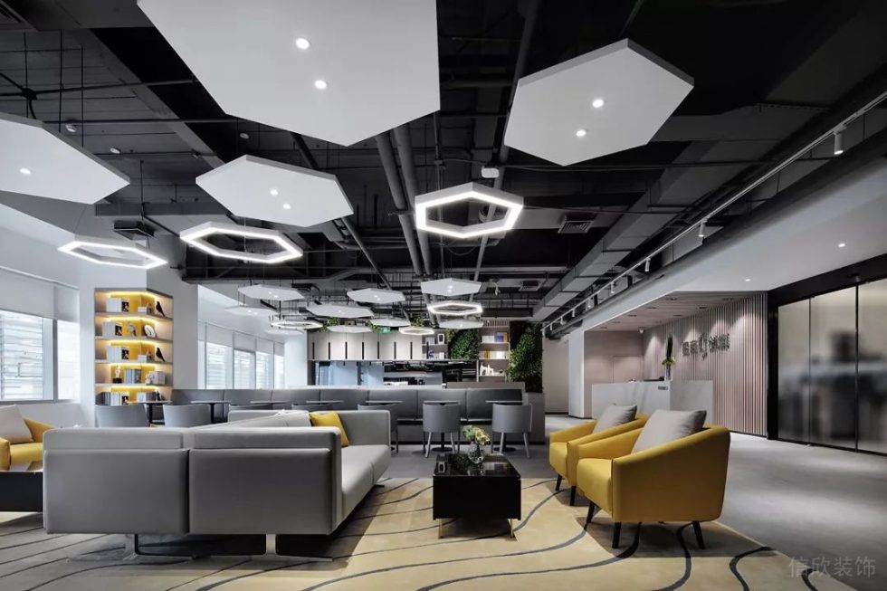 深圳南山天瓏大廈3000平方米簡(jiǎn)約主義自然風(fēng)辦公室裝修案例大堂接待廳