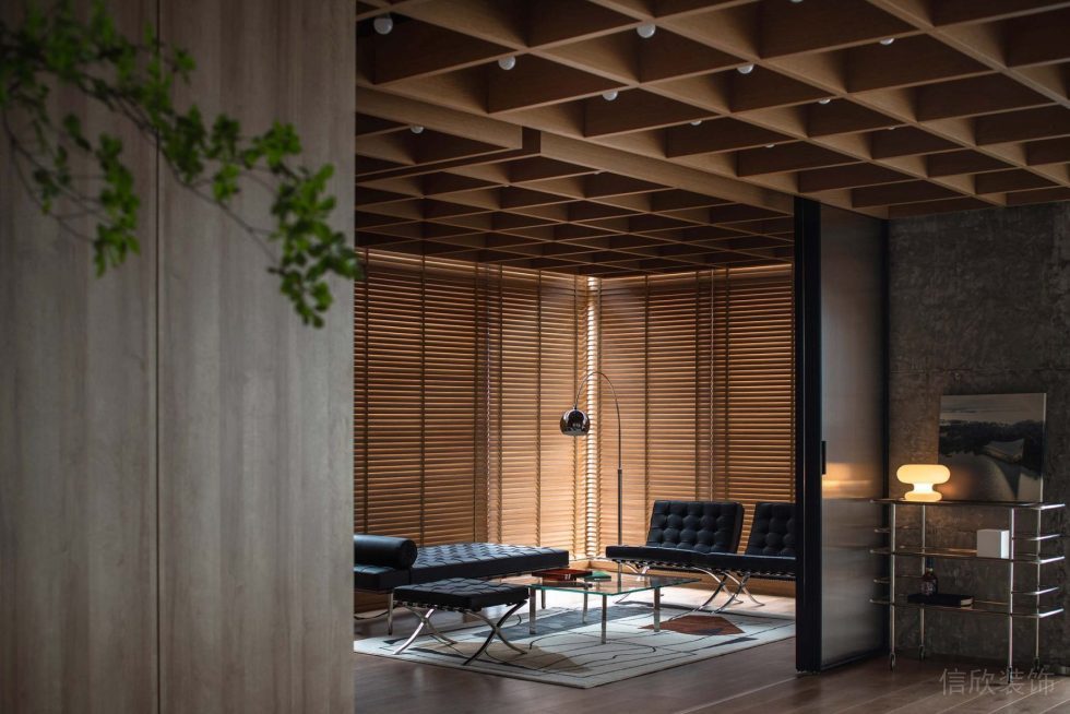 大新時(shí)代大廈北歐時(shí)尚風(fēng)格辦公室裝修設(shè)計(jì)方案 藤編材質(zhì)百葉窗簾
