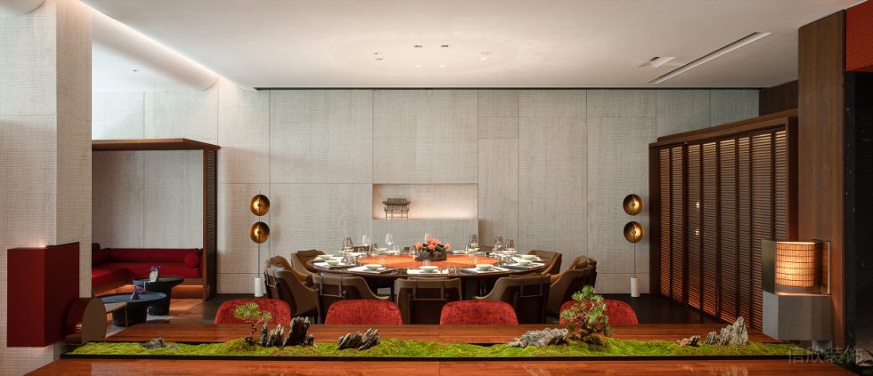 深圳寶安區(qū)中式典雅高級餐廳端莊大包廂裝修設計