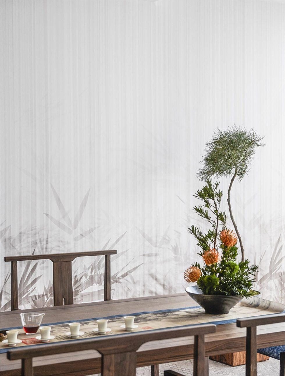 深圳寶安榮超濱海大廈現代新中式辦公室裝修設計方案 茶桌細節(jié)圖