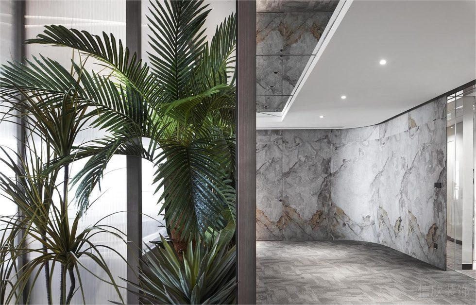 深圳寶安榮超濱海大廈現代新中式辦公室裝修設計方案 入口