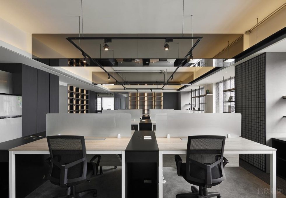 深圳龍崗福民達(dá)科創(chuàng)中心黑白灰極簡風(fēng)設(shè)計(jì)理念辦公室裝修案例辦公區(qū)效果圖