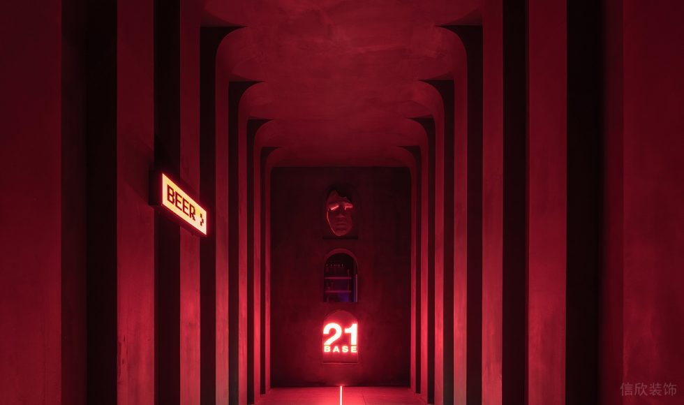 深圳龍崗賽博朋克酒吧過(guò)道氛圍裝修設(shè)計(jì)