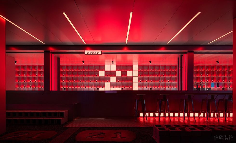 深圳龍崗賽博朋克酒吧長(zhǎng)型吧臺(tái)裝修設(shè)計(jì)