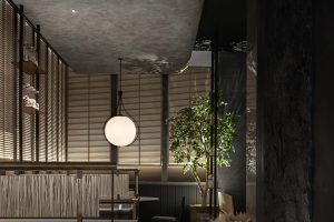 深圳羅湖簡雅日料餐廳吊頂細節(jié)裝修設計