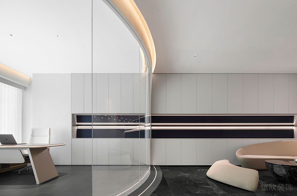 深圳南山區(qū)西麗街道天瓏大廈現(xiàn)代輕奢風(fēng)格辦公室裝修設(shè)計風(fēng)格 工作區(qū) (2)